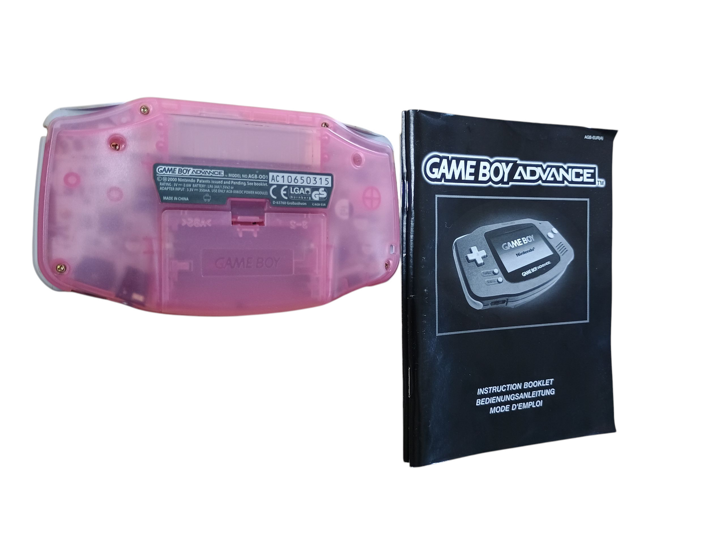 Nintendo Gameboy Advance - Clear Pink - complete