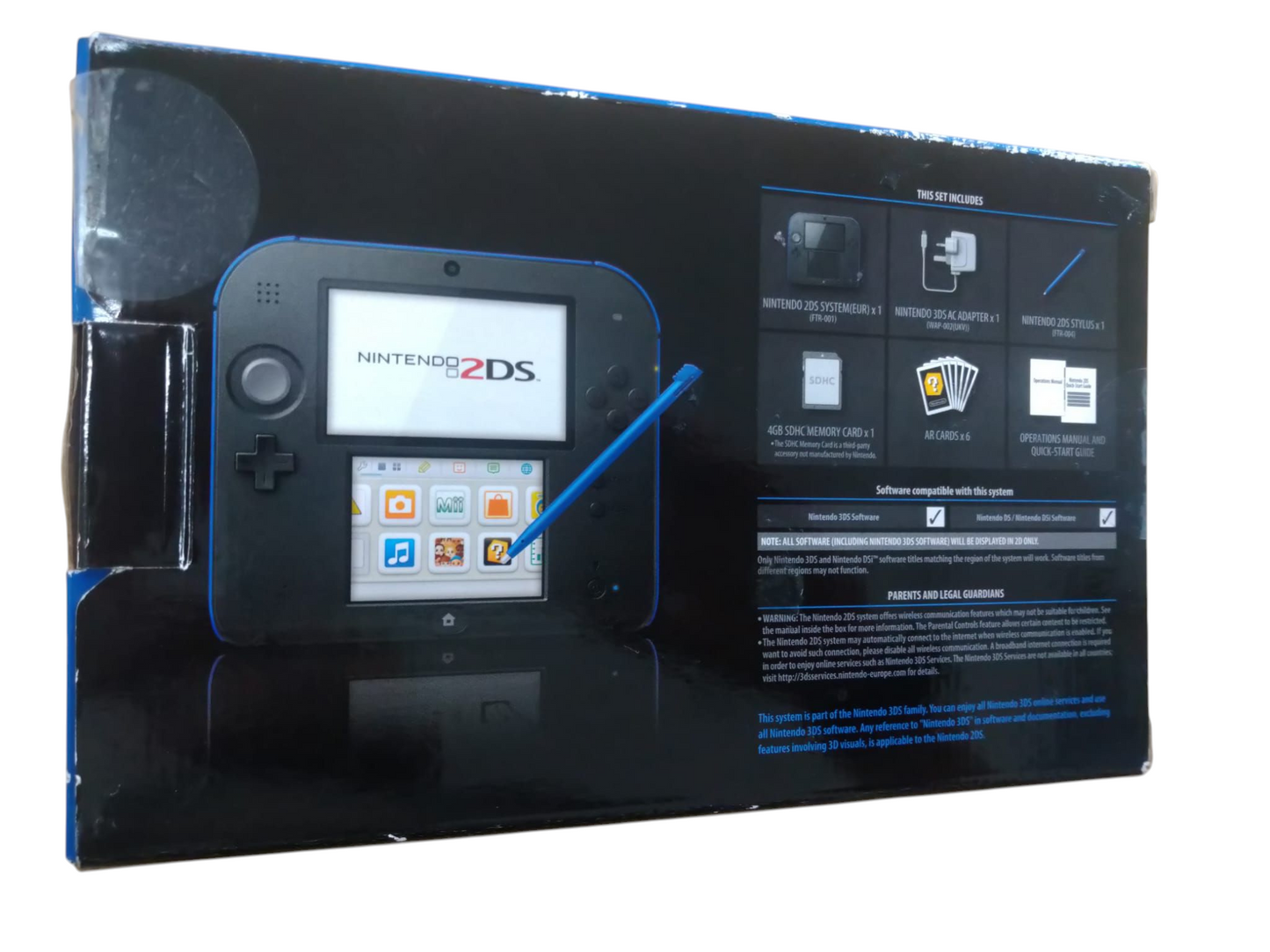 Nintendo 2DS console - Black & Blue - complete